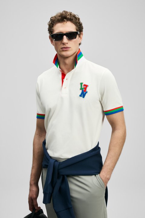 Fun Smart Men's Polo T-Shirt Off White - LUFIAN