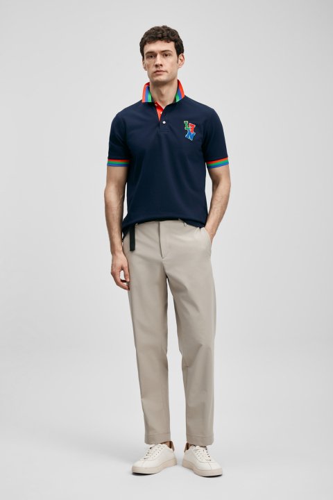 Fun Smart Men's Polo T-Shirt Navy Blue - LUFIAN