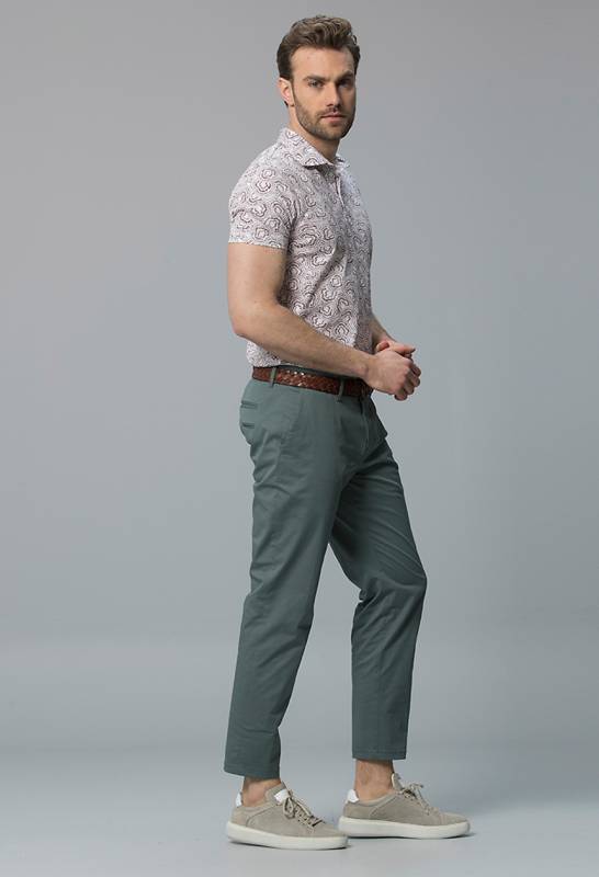 Gabi Smart Mens Chino Pants Slım Fıt Lıght Green - 3