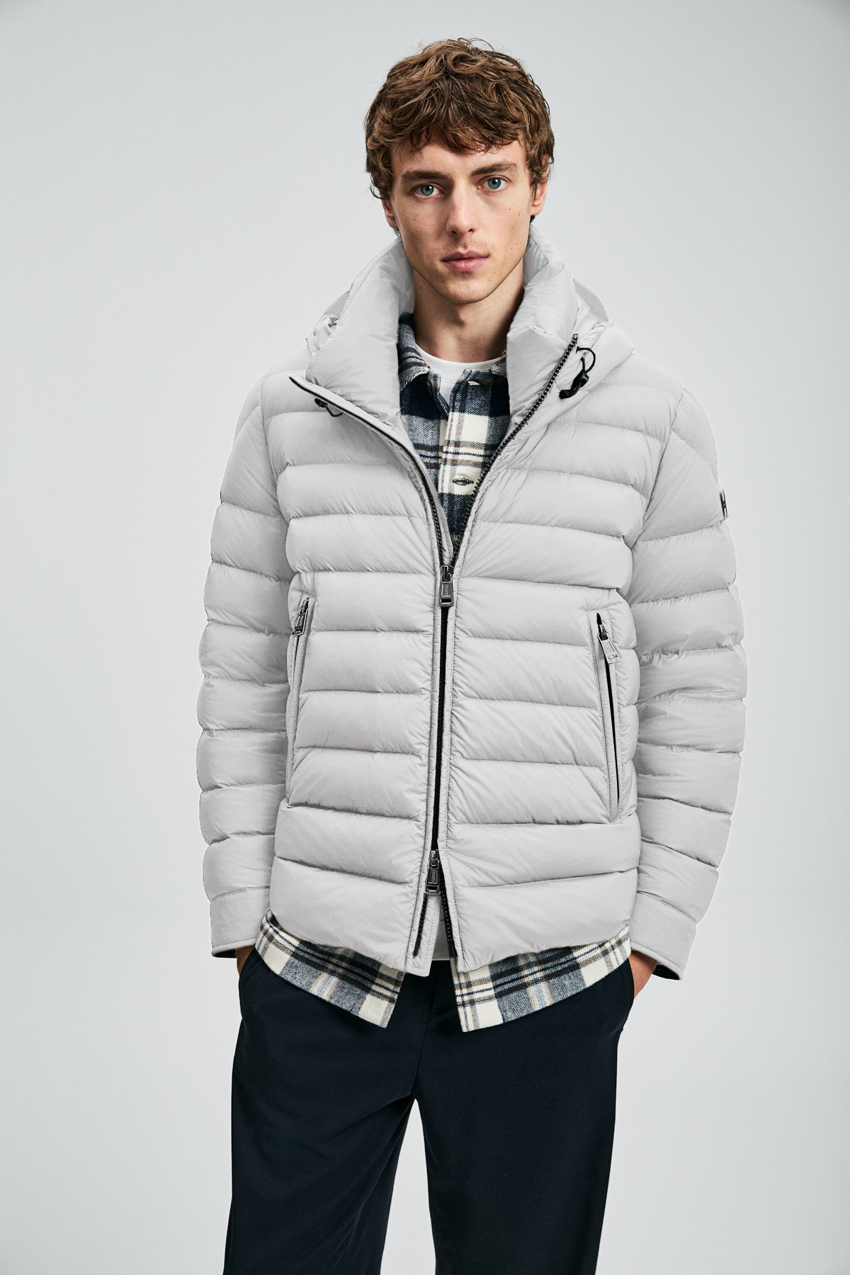 Gabrıel Goose Down Men's Coat Stone - LUFIAN