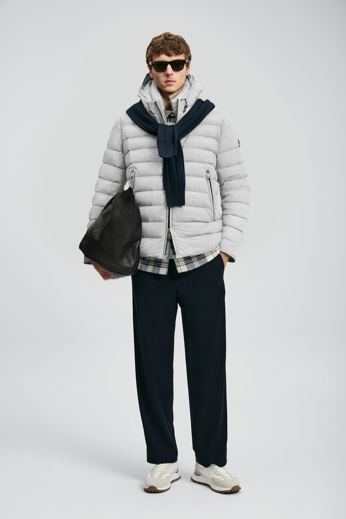 Gabrıel Goose Down Men's Coat Stone - LUFIAN (1)