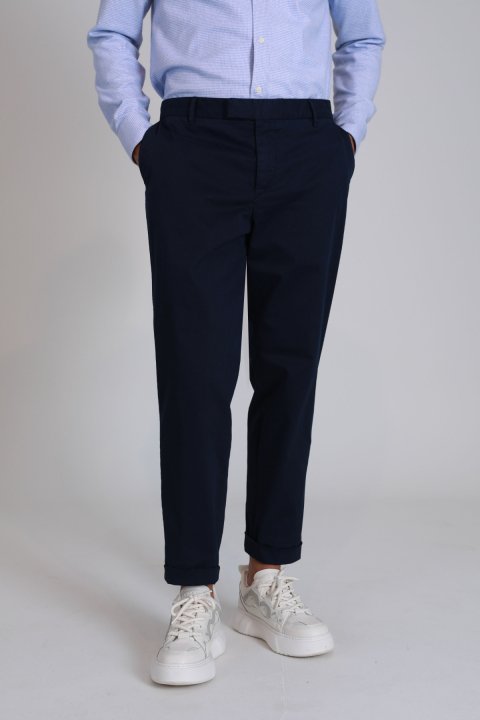 Gabrıel Sports Men's Chino Pants Straight Fit Navy Blue - LUFIAN
