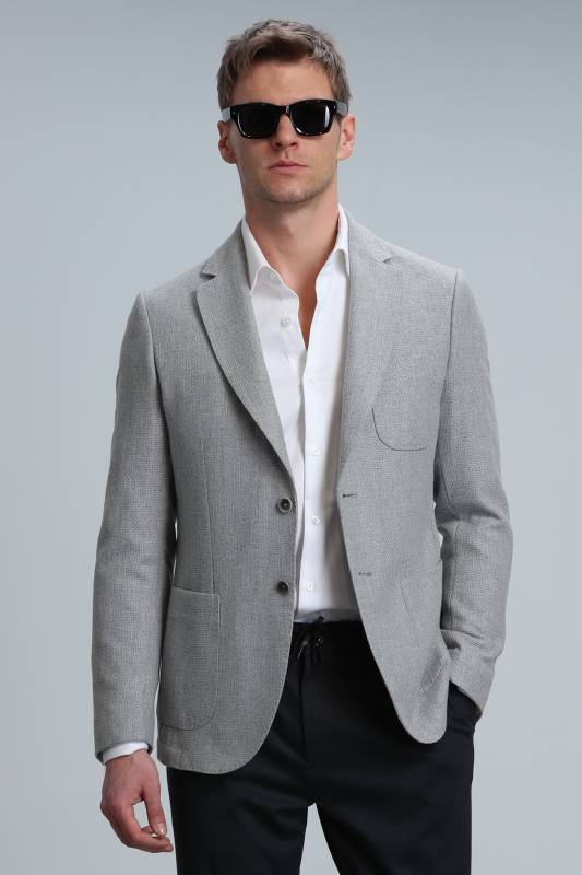 Gabrıel Sports Mens Blazer Jacket Slım Fıt Grey - 4