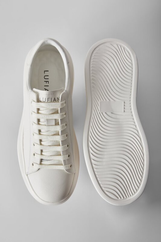 Gage Men's Leather Sneakers Whıte