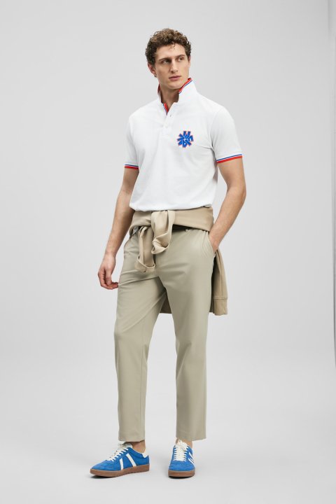 Gavın Smart Men's Polo T-Shirt Off White - LUFIAN
