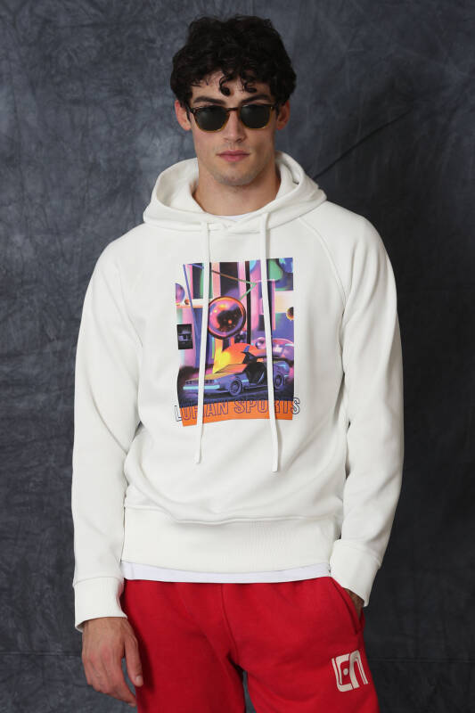 General Male Sweatshirt Off Whıte - 1