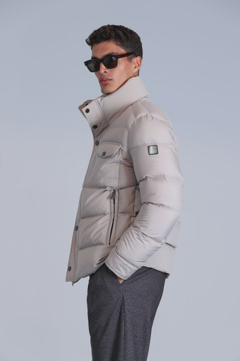Genıus Goose Down Men's Coat Beige - LUFIAN