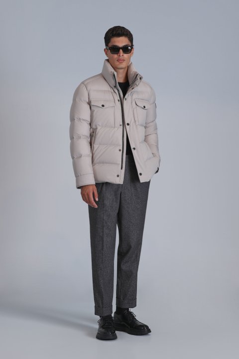 Genıus Goose Down Men's Coat Beige - LUFIAN