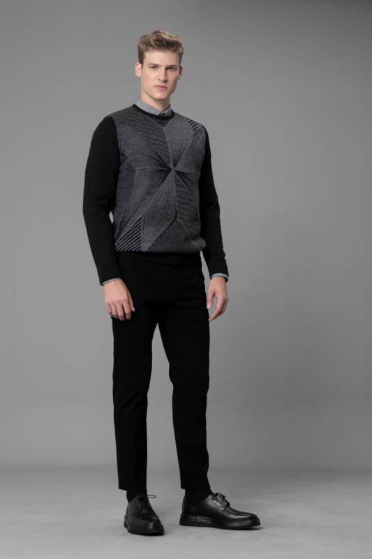 Geometri Mens Sweater Black - 1