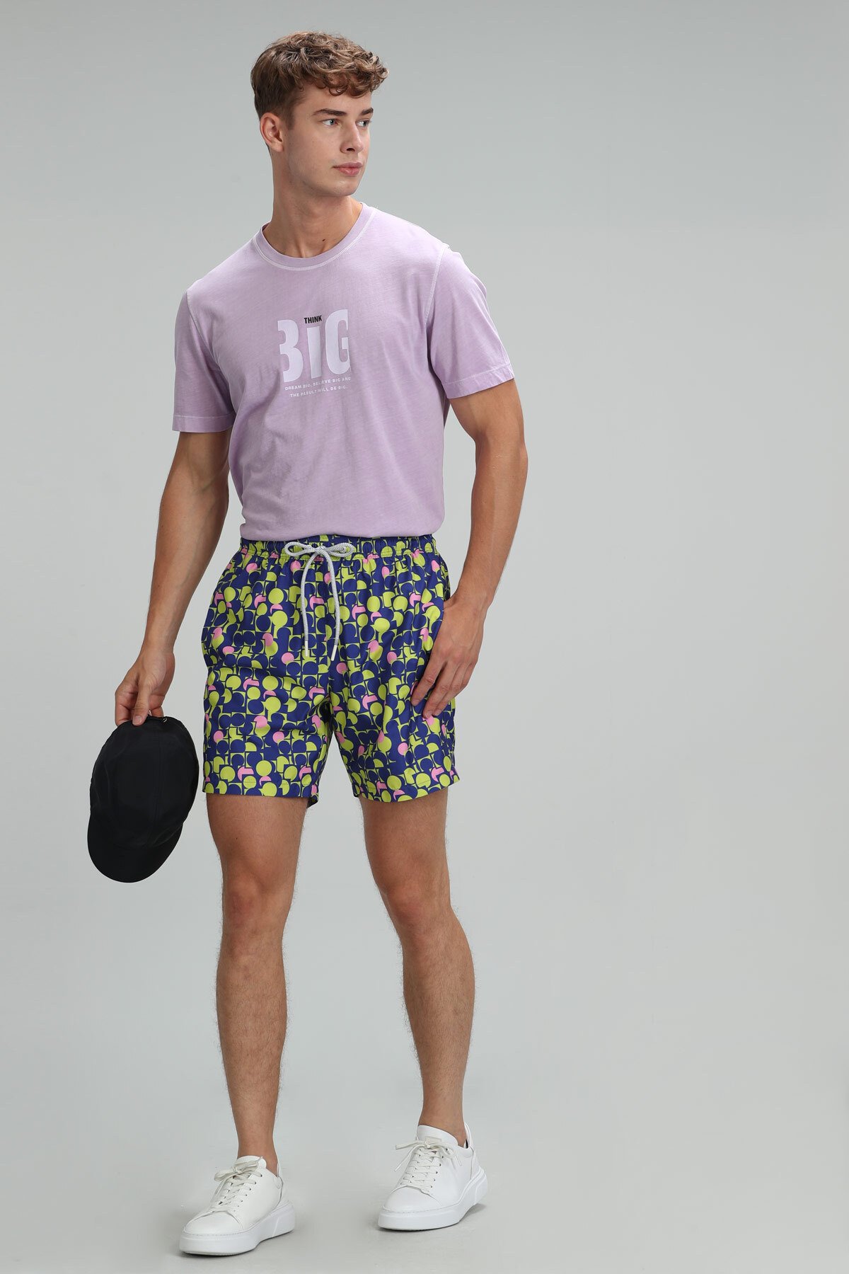 Geometrıc Men's Swim Shorts Saxes - LUFIAN