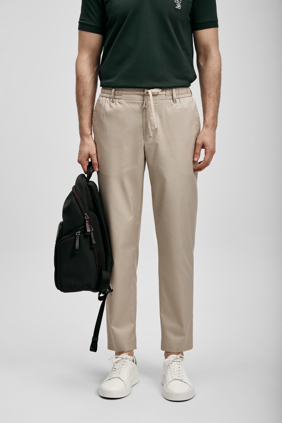 Glen Men's Beach Jogger Pants Slim Fit Beige - LUFIAN (1)
