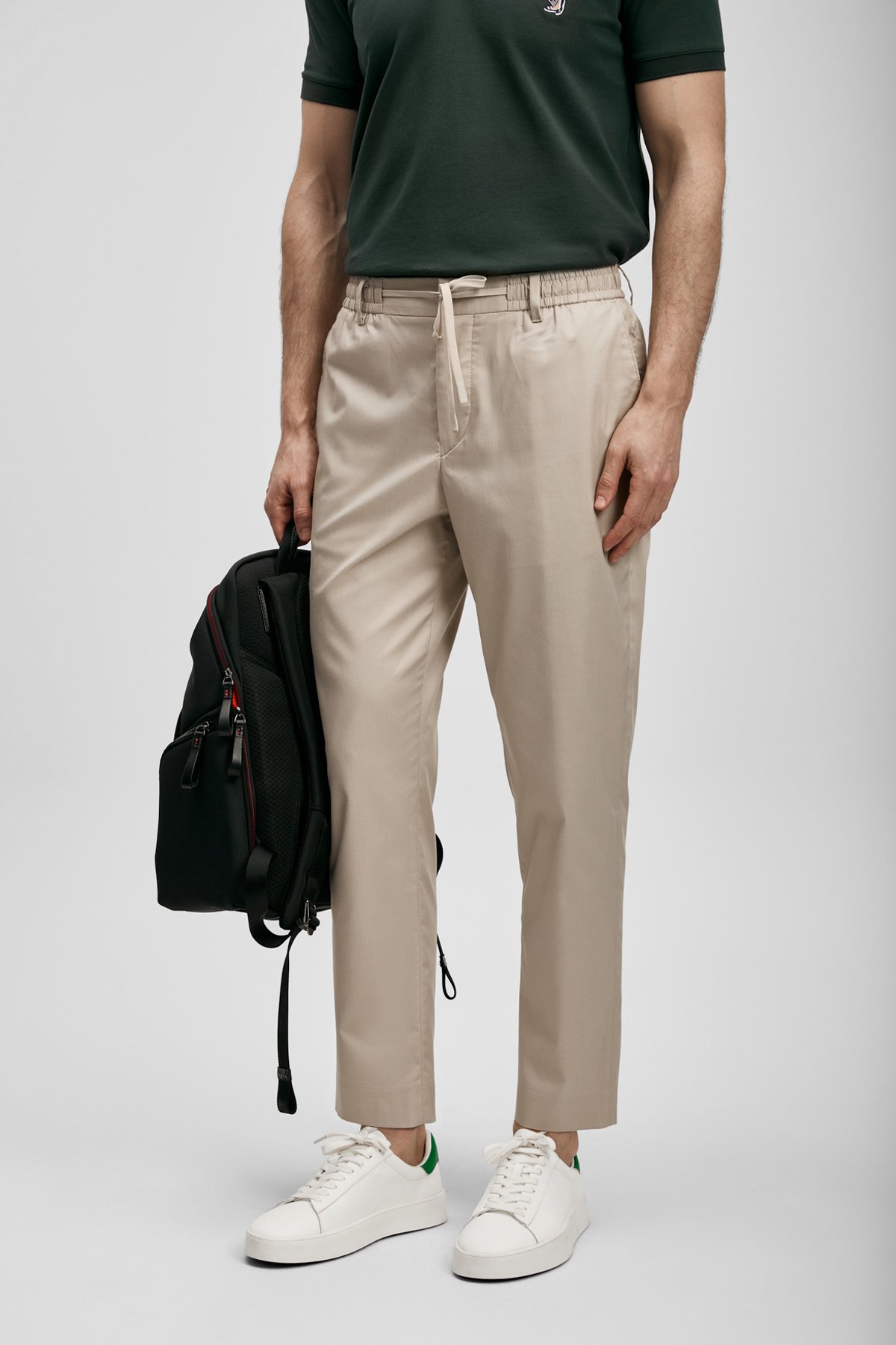 Glen Men's Beach Jogger Pants Slim Fit Beige - LUFIAN