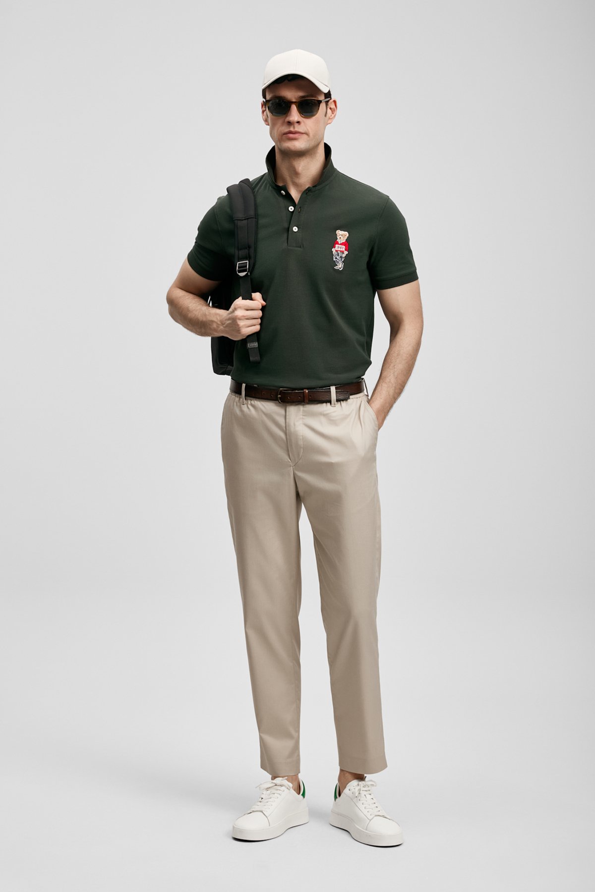 Glen Men's Beach Jogger Pants Slim Fit Beige - LUFIAN