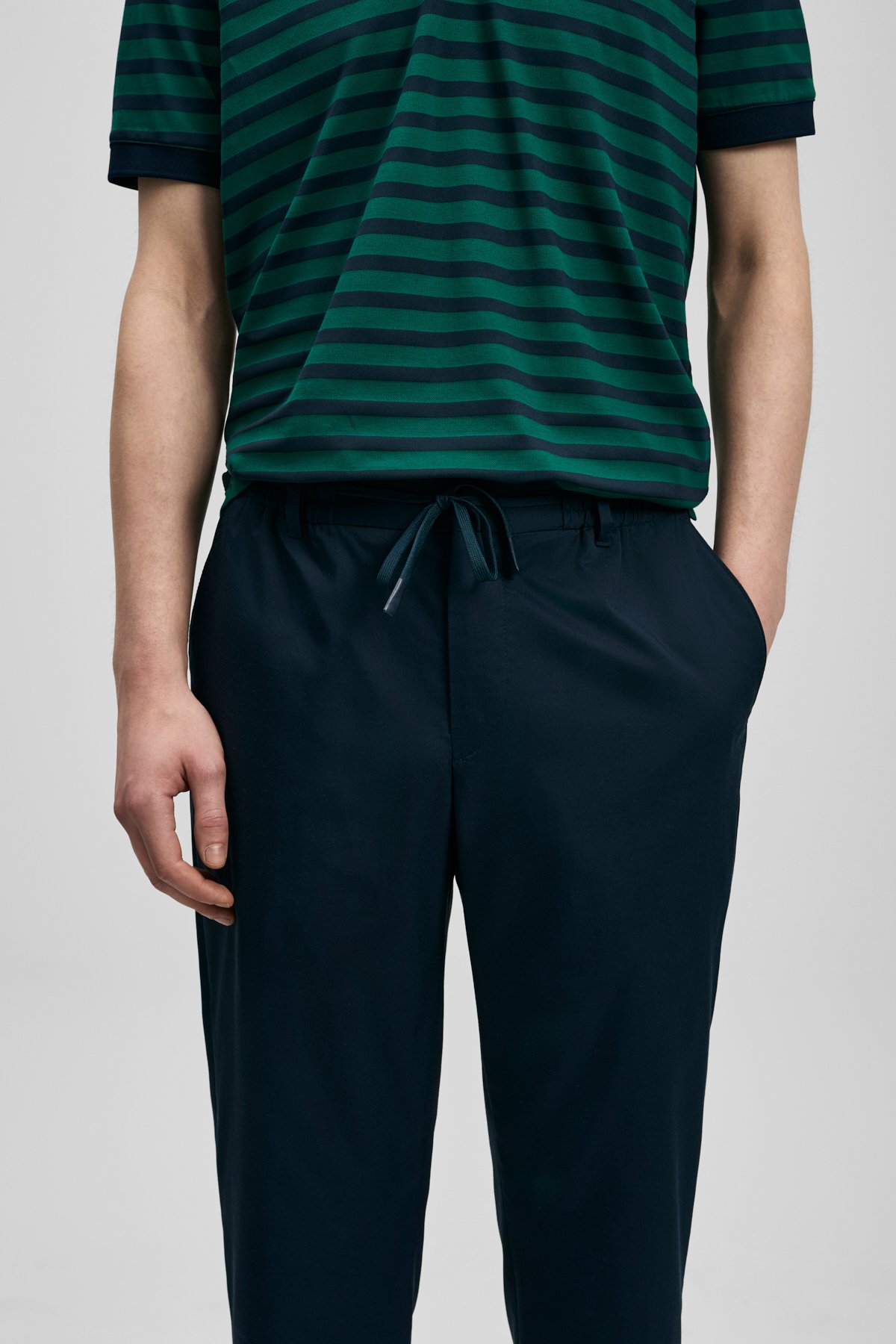 Glen Men's Beach Jogger Pants Slim Fit Navy Blue - LUFIAN