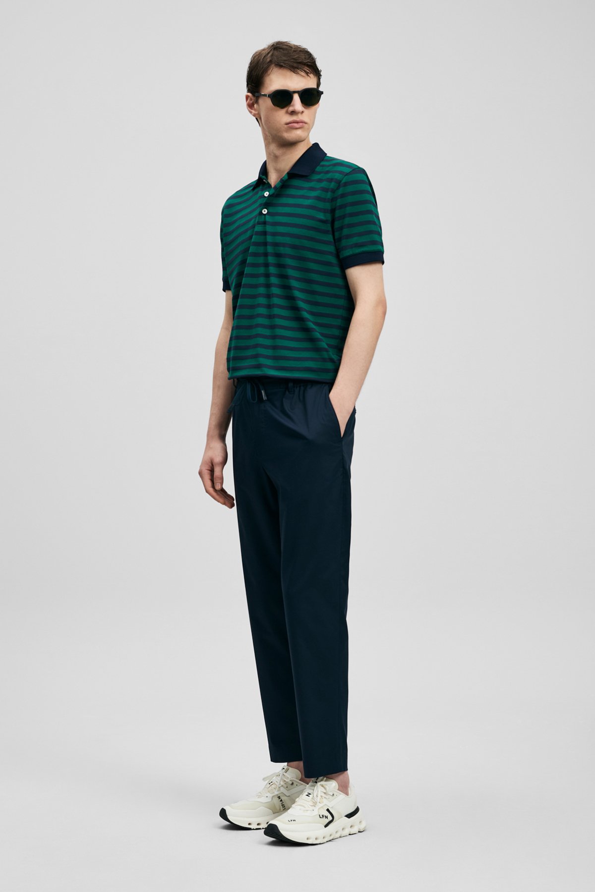 Glen Men's Beach Jogger Pants Slim Fit Navy Blue - LUFIAN
