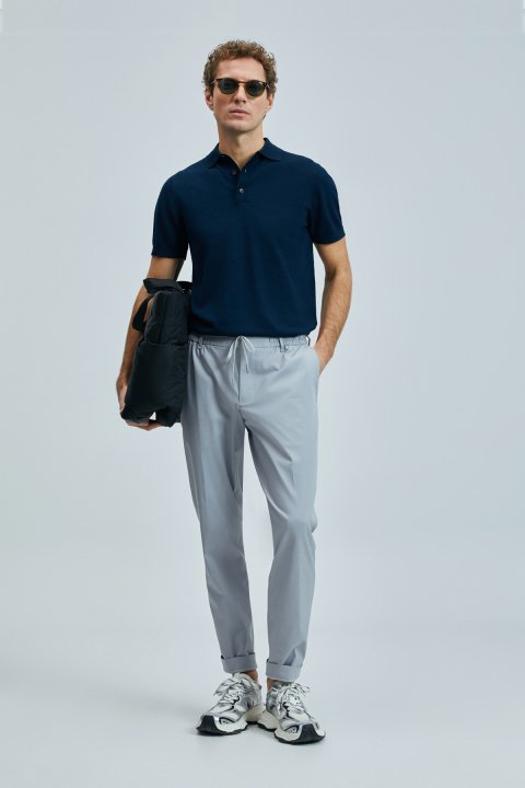 Glen Smart Men's Chino Pants Slim Fit Gray - LUFIAN