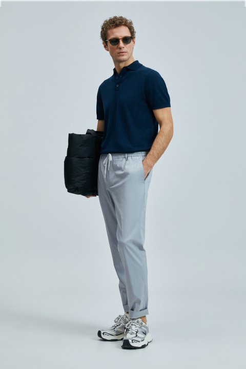 Glen Smart Men's Chino Pants Slim Fit Gray - LUFIAN