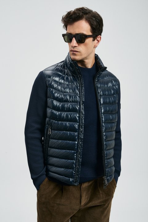 Glenn Goose Down Men's Coat Navy Blue - LUFIAN