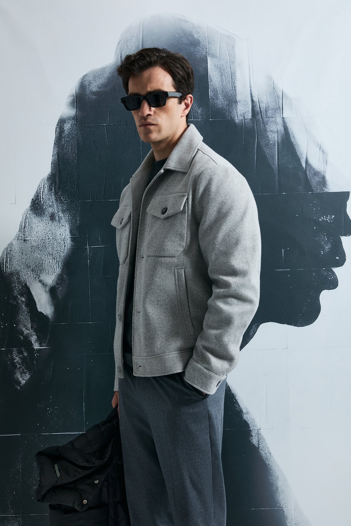 Good Men's Knitted Jacket Gray - LUFIAN