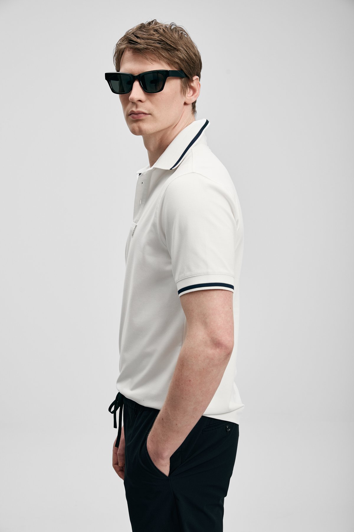 Grom Smart Men's Polo T-Shirt Off White - LUFIAN