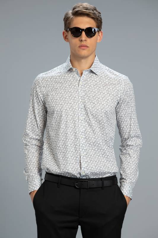 Hansen Mens Smart Shirt Slım Fıt Grey - 1