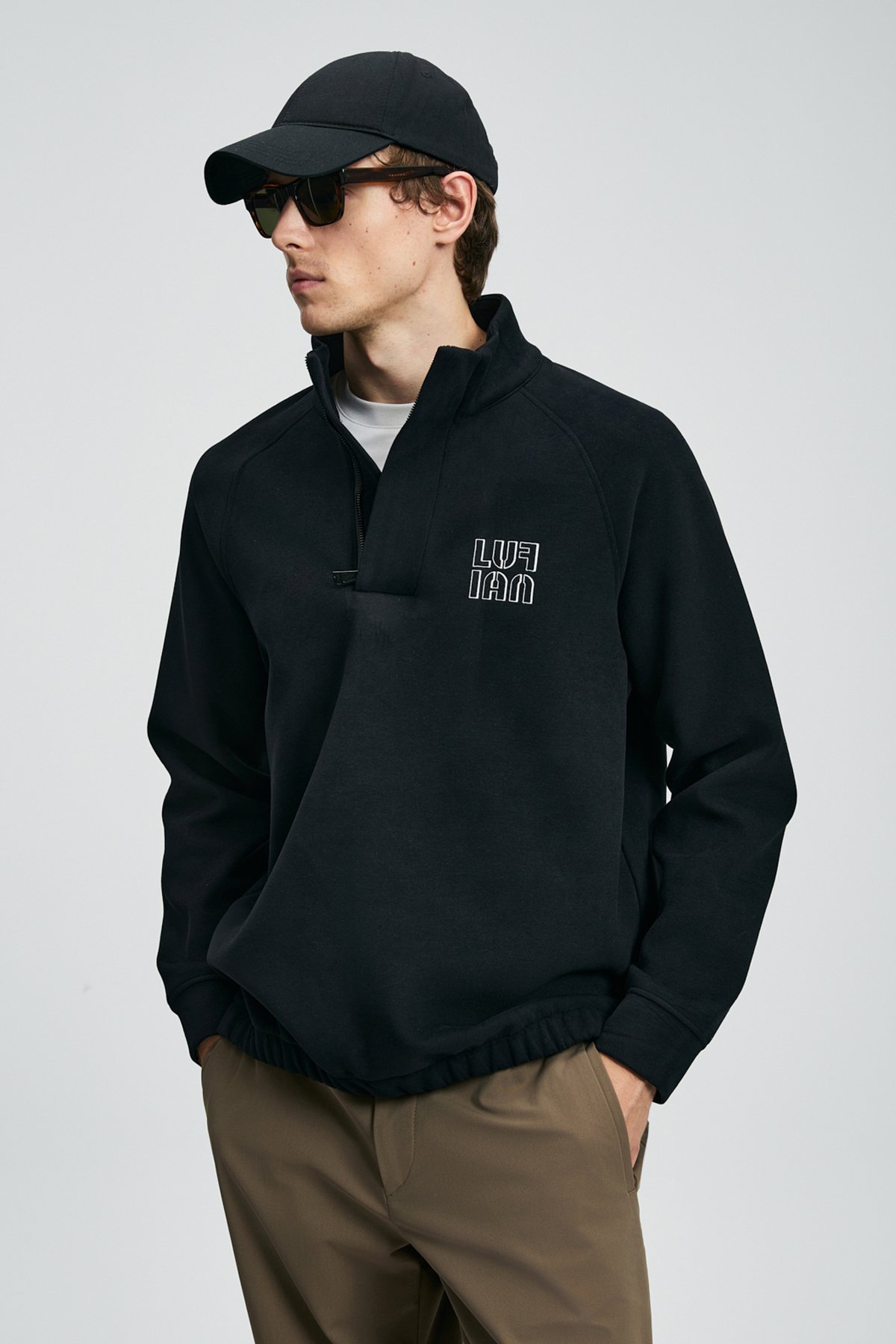 Hazel Men's Sweatshirt Black - LUFIAN