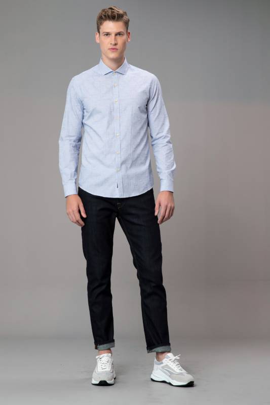 Helıo Mens Smart Shirt Slım Fıt Sax - 1