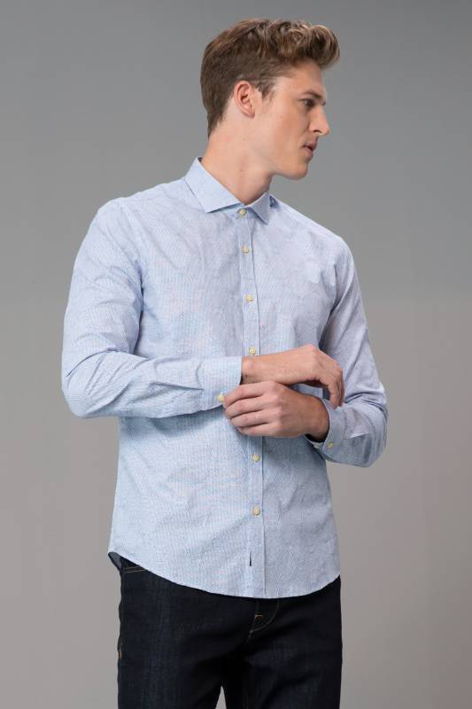 Helıo Mens Smart Shirt Slım Fıt Sax - 4