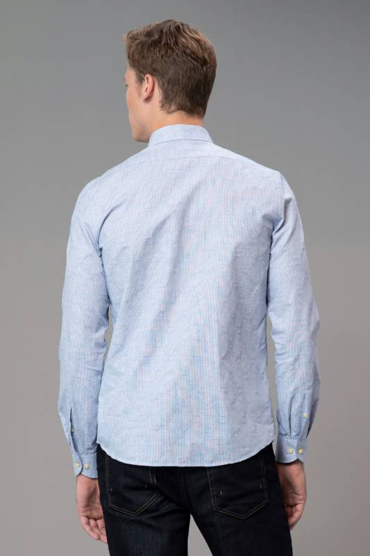 Helıo Mens Smart Shirt Slım Fıt Sax - 5