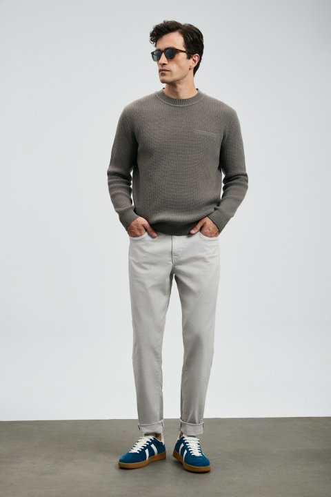 Helt Sports 5 Pocket Men's Pants Slim Fit Grey - LUFIAN