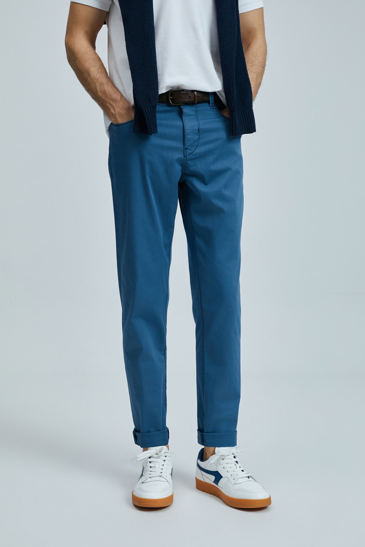 Helt Sports 5 Pocket Men's Pants Slim Fit Ink Navy Blue - LUFIAN