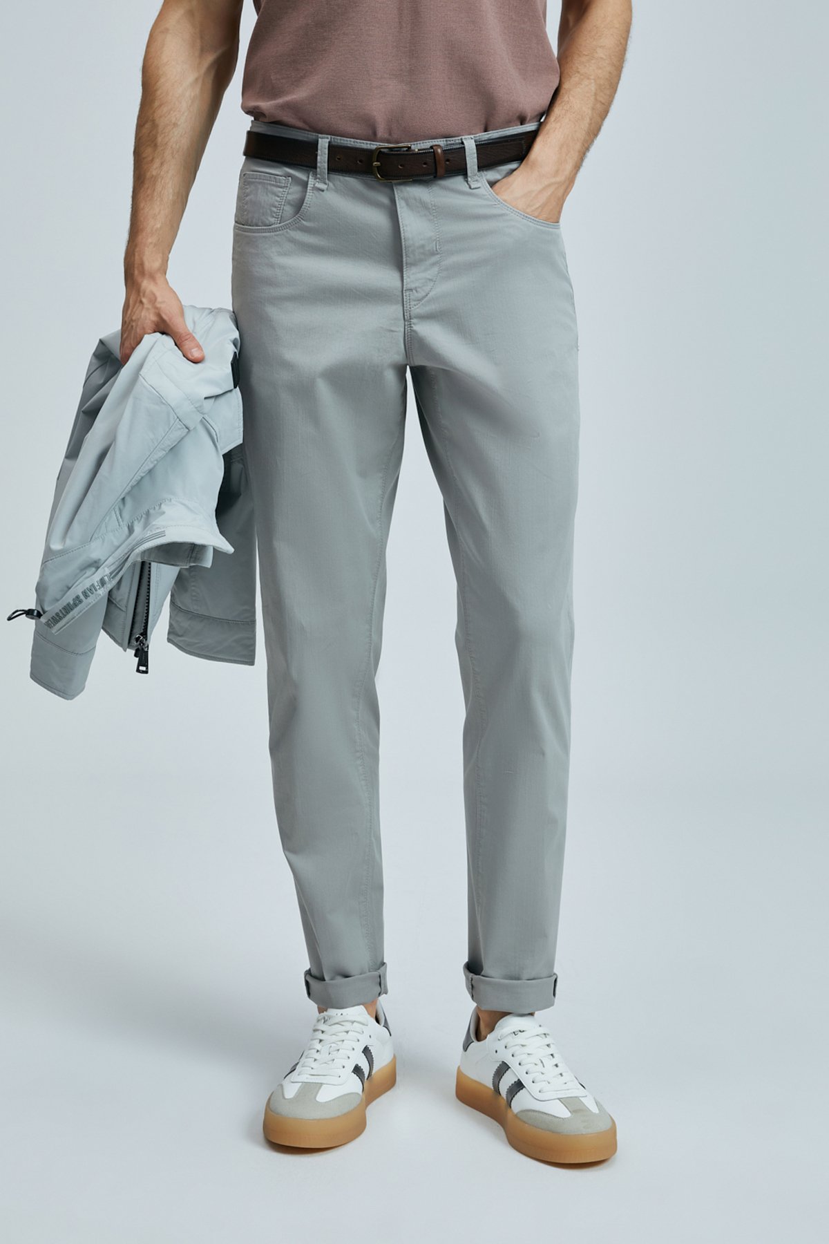 Helt Sports 5 Pocket Men's Pants Slim Fit Grey - LUFIAN