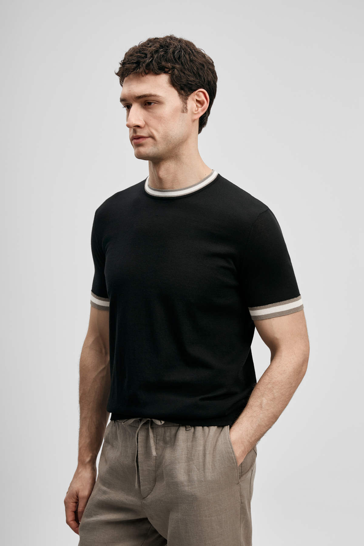 Henry Men's Cotton Sweater Black - LUFIAN