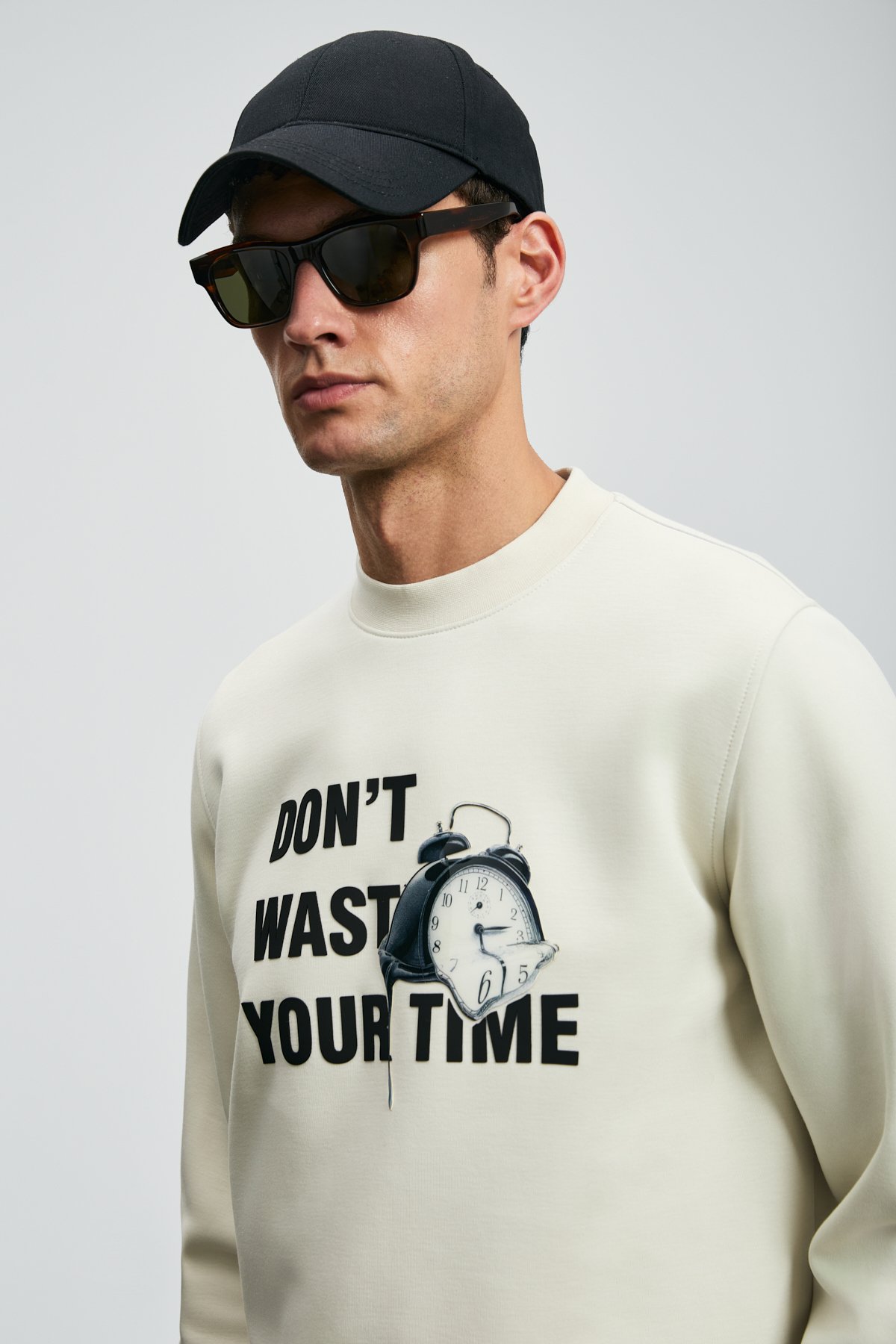 Henry Men's Sweatshirt Off White - LUFIAN (1)