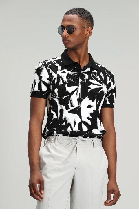 Herlen Smart Mens Polo T - Shirt Black - Lufian