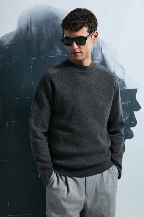 Herman Men's Sweater Dark Gray - LUFIAN
