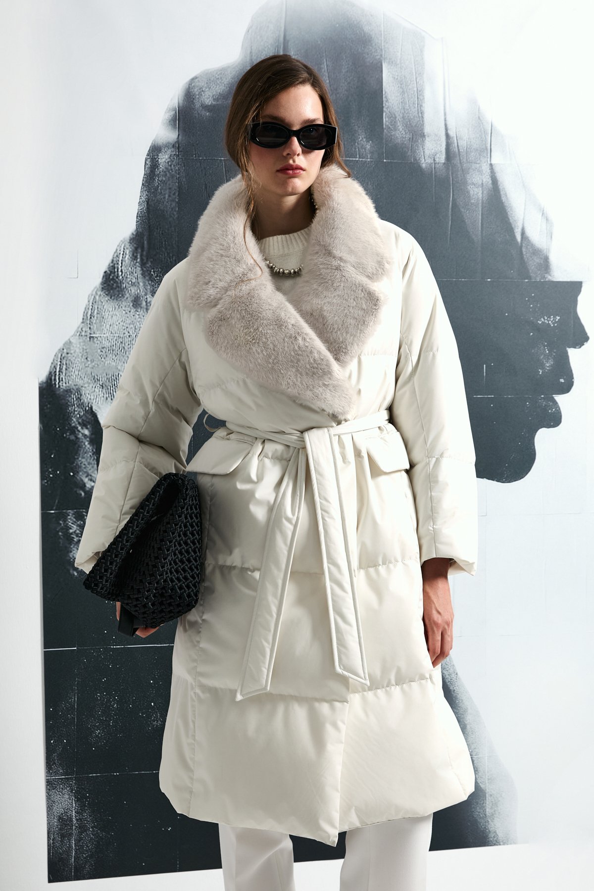 Hermes Goose Down Women's Coat Stone - LUFIAN