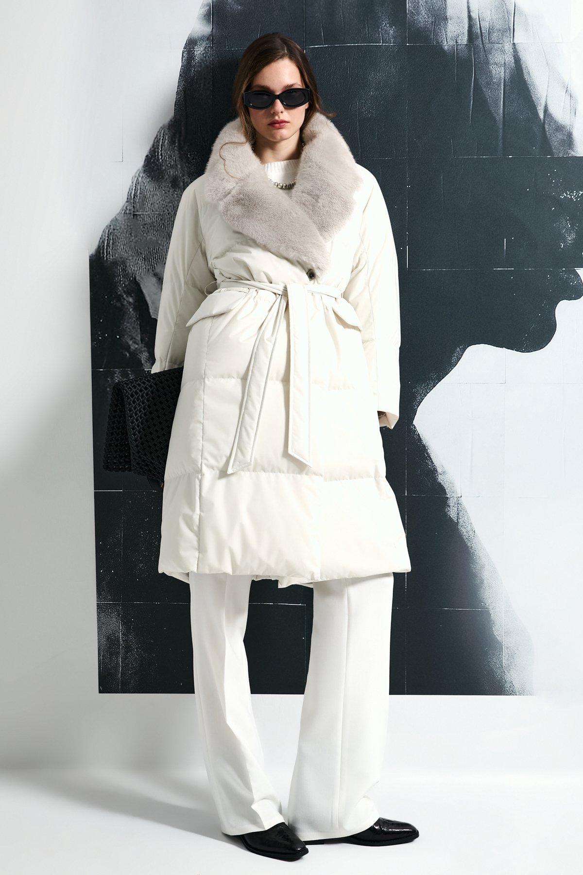Hermes Goose Down Women's Coat Stone - LUFIAN