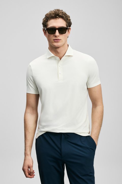 Spencer Hi-Tech Performance Seamless Polo Shirt White - LUFIAN