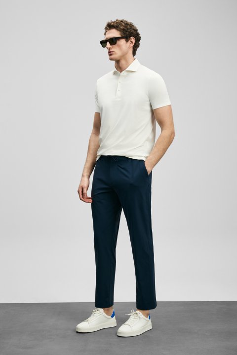 Spencer Hi-Tech Performance Seamless Polo Shirt White - LUFIAN (1)