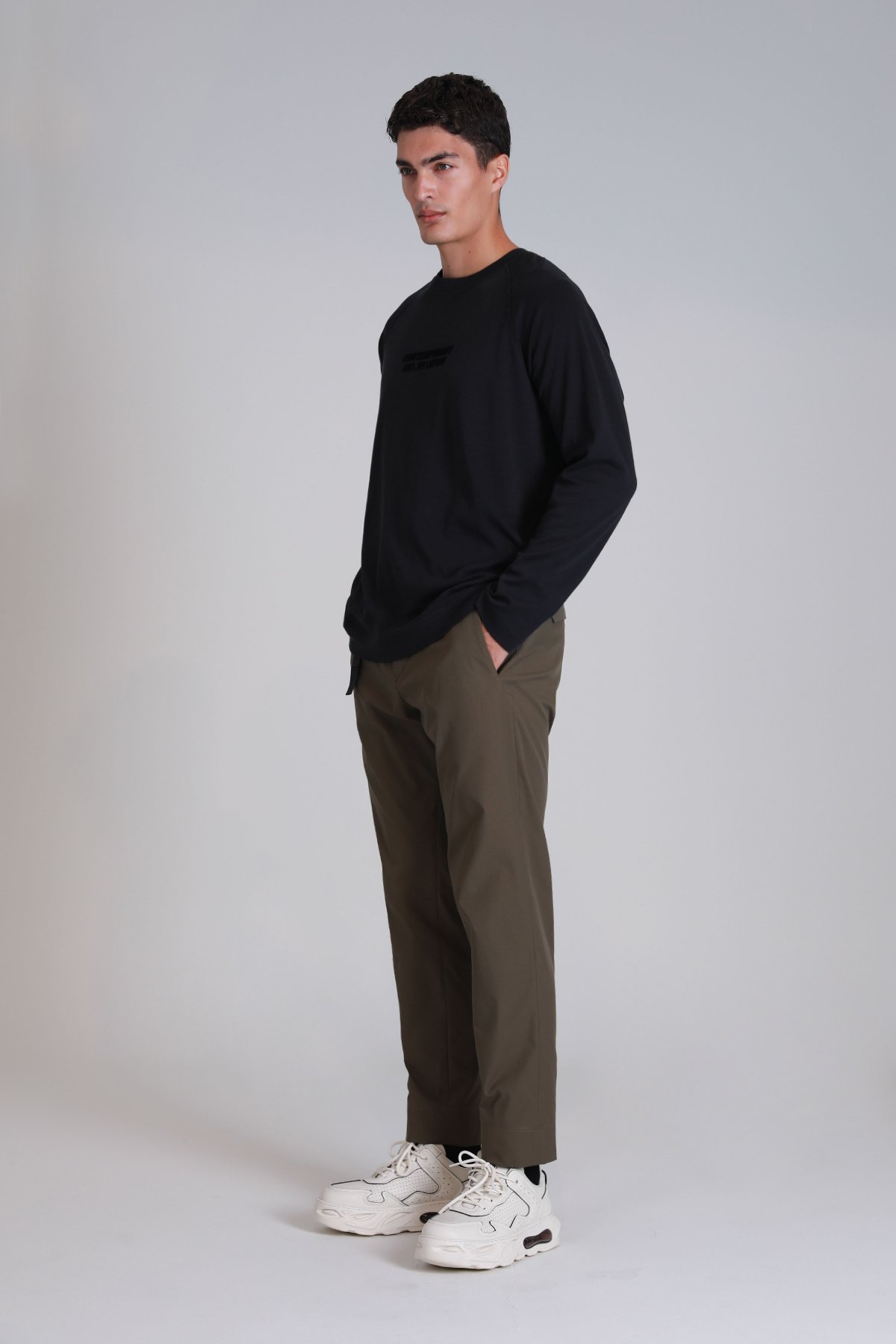 Holly Men's Long Sleeve T-Shirt Black - LUFIAN