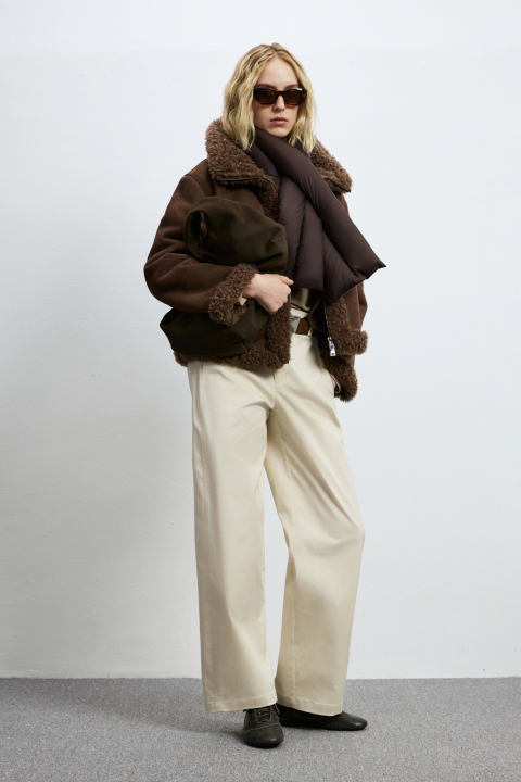 Houston Women's Short Faux Fur Coat Brown - LUFIAN