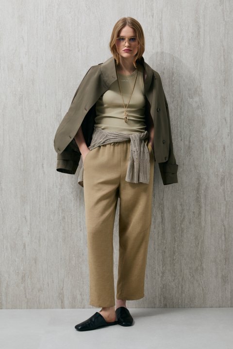 Humer Women's Trousers Camel Hair - LUFIAN