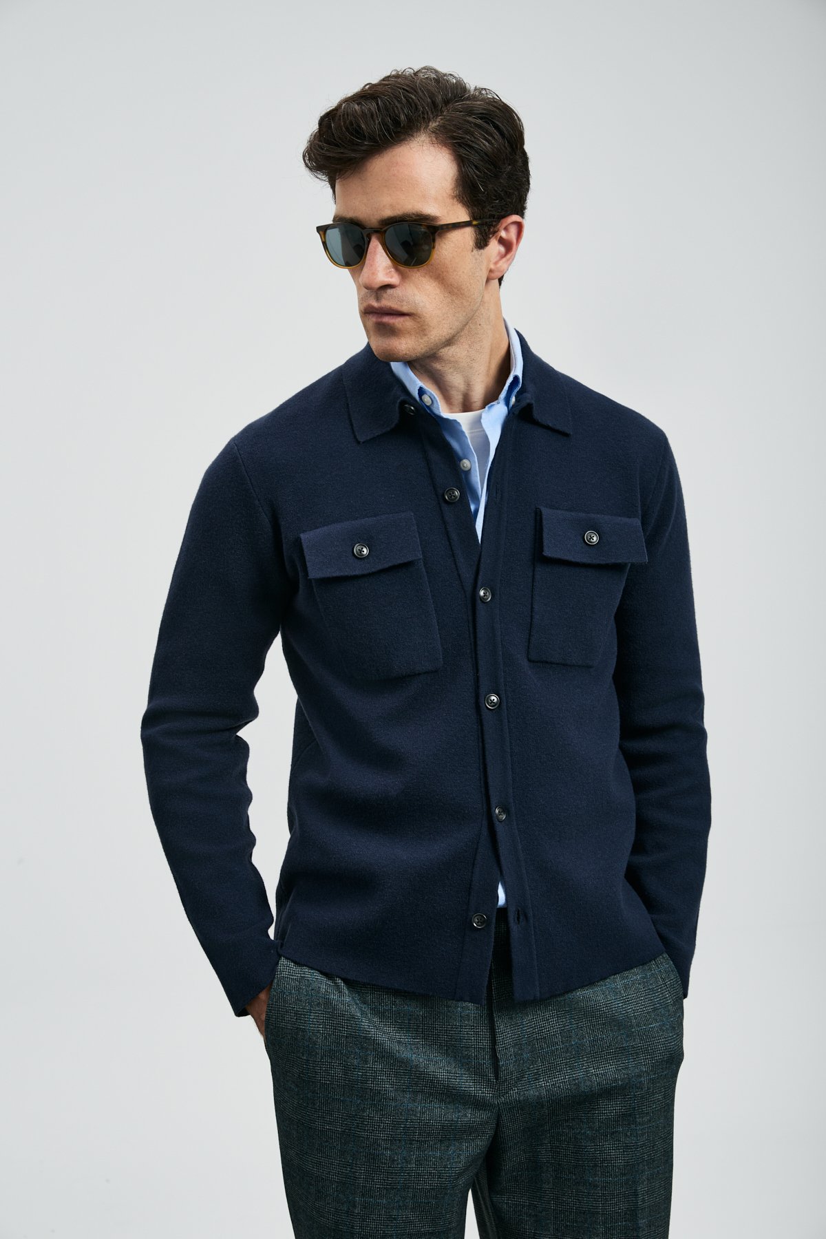 Igor Men's Cardigan Navy Blue - LUFIAN
