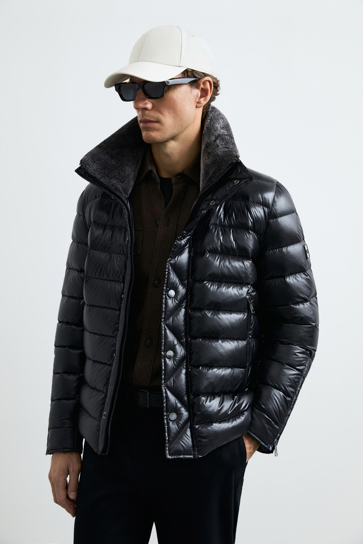 Goose Feather Male Coat Black - Lufian