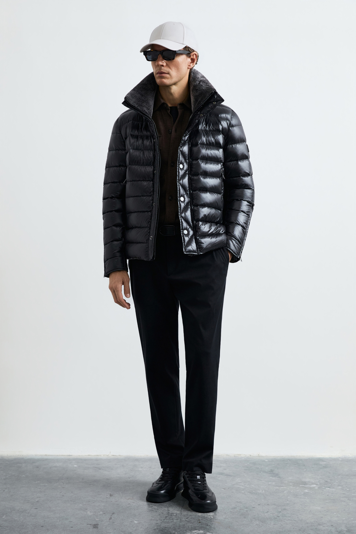 Goose Feather Male Coat Black - Lufian