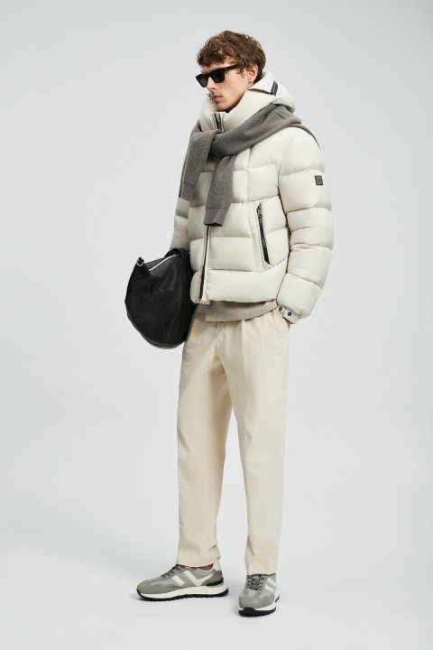 Jacop Goose Down Men's Coat Stone - LUFIAN