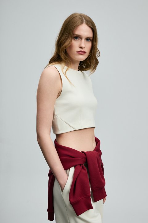 Jade Women's Knitted Undershirt Cream - LUFIAN