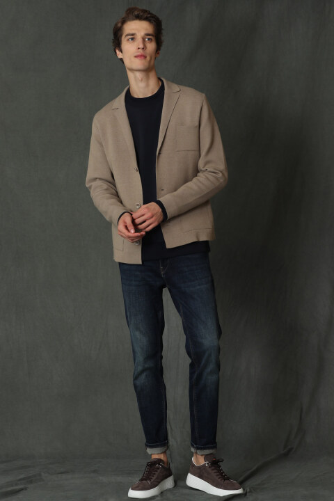 James Smart Jean Mens Pants Slım Fıt Dark Indıgo - Lufian