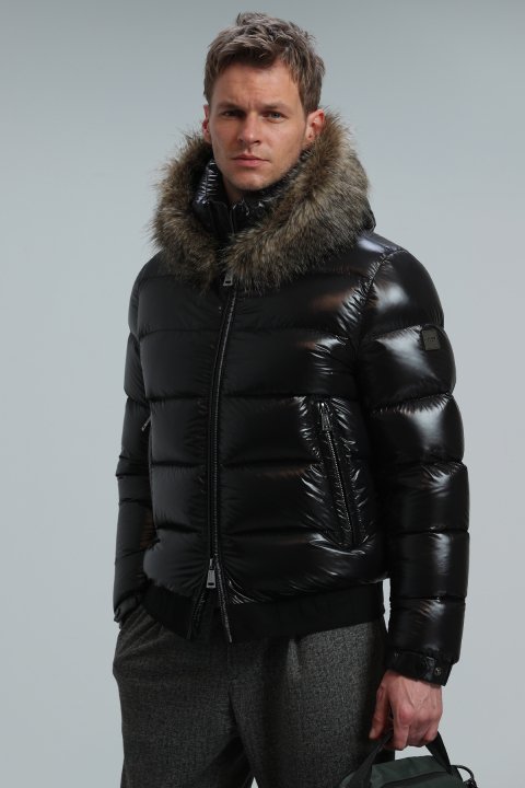 Jeam Goose Feather Male Coat Black - Lufian